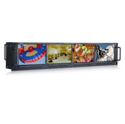 China Rack Mount TLS480HD-4 4.8 Inch Quad High Brightness HD 3G/HD/SD SDI CVBS DVI Rack Mount Manager, OB Van, TV Broadcast Monitor for sale