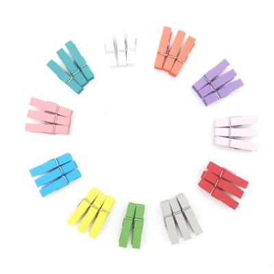 China Tools Sofoos Colorful 3.0cm Wooden Clothespins Durable Clothespins Photo Cut Line Plastic Crafts Clothing Clips for sale