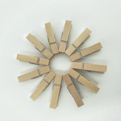 China Wholesale Color Wood Clothespin Europe Pinzas De Ropa Pequenas Peg 25MM Natural Wood Cloth Clip For Home Decor for sale