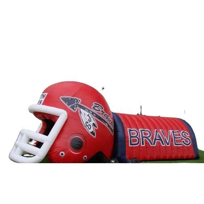 China Factory Price Large Outdoor Advertising Activity Entertainment Inflatable Football Helmet Tunnel For Sport Games for sale