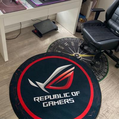 China Custom Sublimation Printed Gaming Chair Mat Floor Protector Gaming Chair Mat Gaming Floor Mat Washable for sale