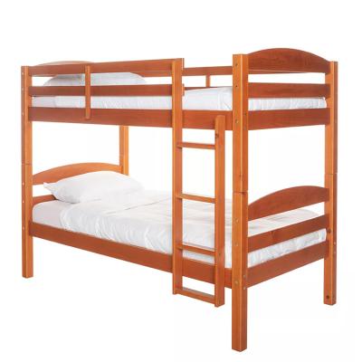 China Easy Assemble New Design Durable Pine Wood Child Twins Bunk Bed Wholesale Red Color for sale