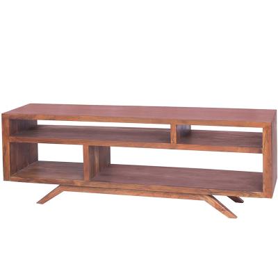 China Environment Friendly Mid Century Modern Acacia Wood TV Unit With Splayed Legs, Walnut Brown for sale