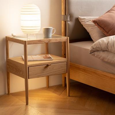 China Modern Convertible Nightstand Night Stand With Drawers Home Bedroom Furniture Wooden Bedside Lamp Table for sale