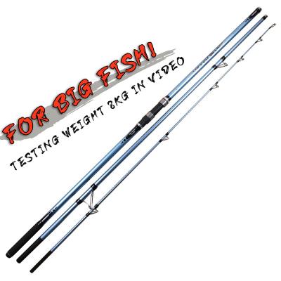 China Carbon 4.2m/4.5m 3 Section Carbon Fiber Surfcasting Fishing Rod Long Casting Ultralight Fishing Rod Surf Rod for sale