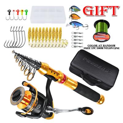 China High Carbon Telescopic Fishing Combo Set with Line Reel and Carry Bag Fishing Rod and Reel Kit Combo Set of Lure Hooks for sale