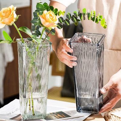 China Minimalist Glacier Glass Vase For Flower Arrangement Hydroponics Decorative Glass Vase Vase Home Decorative Ornament for sale