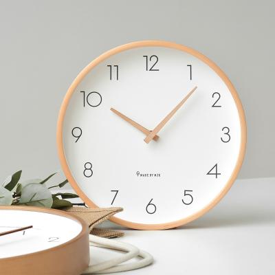 China Modern minimalist living room antique wood clock home style wall clocks fashion silent bedroom wall clocks supplier for sale