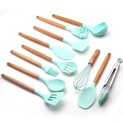 China Sustainable Silicone Kitchenware Silicone Spatula Spoon Stainless Steel Kitchen Tool for sale