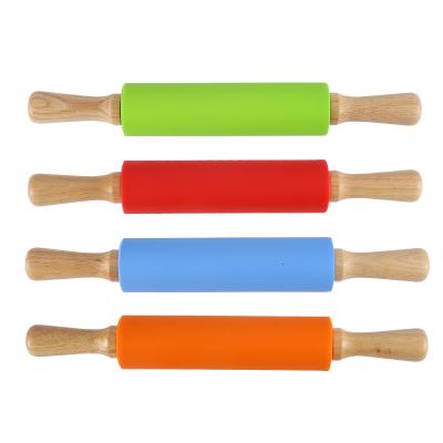 China Silica Gel Sustainable Wood Rolling Pin Kitchen Tools Pastry Tools for sale