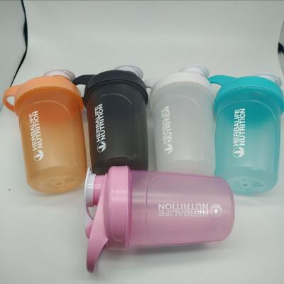 China 300ml-400ml Viable With Custom Logo Gym Protein Shaker Portable Sports Biodegradable Plastic Water Bottle for sale