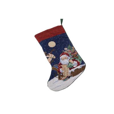 China Hot Selling Christamas Decoration Cotton Sublimation Rotating White Stockings for sale