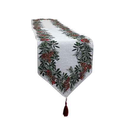 China 2021 Jacquard reasonable price factory supply Christmas table runner for wholesale for sale