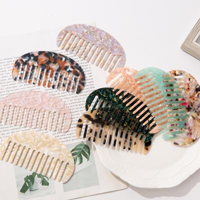 China Home.Hotel.Bathroom.Shower Room Color Thickness Texture Acetate Curls Fashionable Marble Hair Comb Wide Tooth Color Tooth Comb for sale