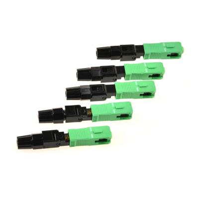 China FTTX Wire APC Type Green Color SC/APC FTTH Fiber Optic Singlemode Fast Pre-Polishing Quick Connector With Good Quality for sale