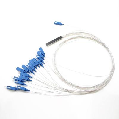 China (Data Center) Online Buying Wholesale Fan Shaped Customized Package Mini Optical Switch Type 0.9 SC UPC 1x16 PLC Fiber Optic Spliter for sale