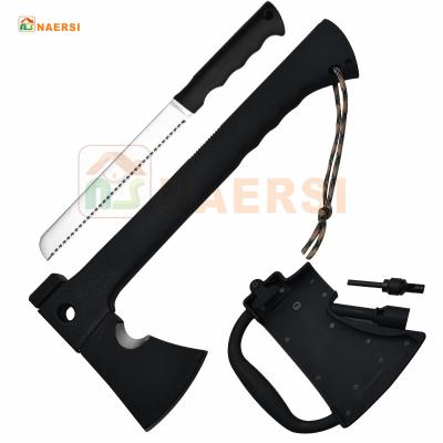 China Multifunctional Fiberglass Ax With Sheath Survival Camping Ax Fiberglass Tactical Tomahawk Handle for sale