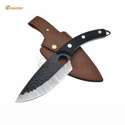 China Wholesale Minimalist Meat Cleaver Sharp Knife With Leather Boning Knife Cut Meat Sheath Bone Removal Butcher for sale