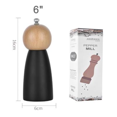 China Minimalist Wooden Salt and Pepper Mill Manual Pepper Grinder for Seasoning for sale