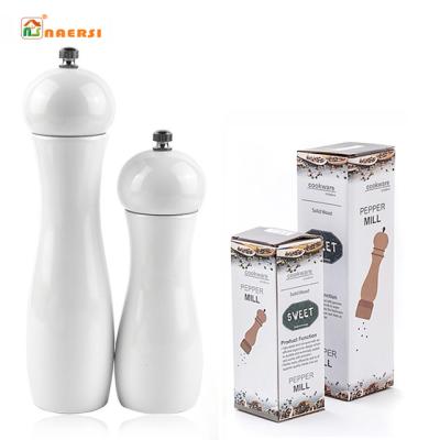 China Wholesale High Quality Viable Color Salt and Pepper Grinder White Pepper Mill for sale