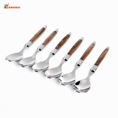 China Viable Wholesale High Quality Spoon With Wooden Handle Western Modern Tableware for sale