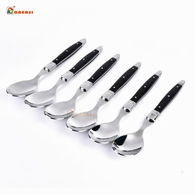 China Sustainable Wholesale High Quality Stainless Steel Spoon With Wooden Handle For Hotel And Restaurant for sale