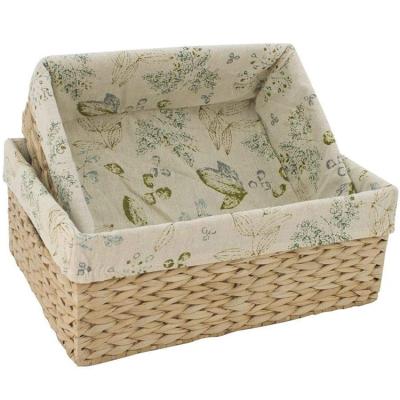 China Water Hyacinth Sustainable Grass Woven Storage Three Piece Set Can Be Customized Kitchen Vegetable Storage Basket for sale