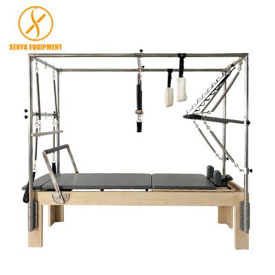 China Senya white equipment fitness center Cadillac aluminum pilates reformer with trapeze gym pilates machine SY-PL013 for sale