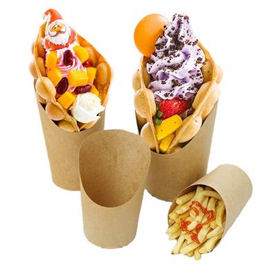 China Recyclable Popcorn Waffle Paper Wrapper Food Grade Cup Maker Oblique Mouth Wrapping Paper Cup for sale