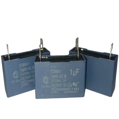 China Air Conditioner Starting Capacitor CBB61 450V 1.5UF RoHs Flim Capacitor B-Class for sale