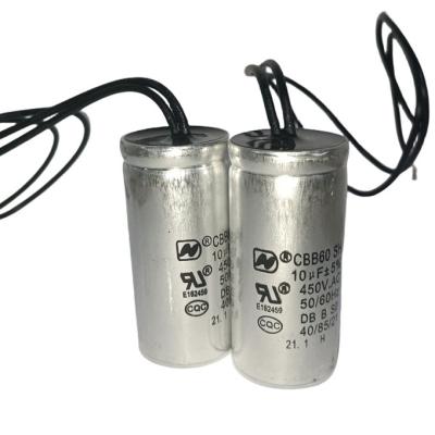 China 10uf condensador de motor de bomba de agua CBB60 3000 horas de vida condensador de calefacción por inducción en venta