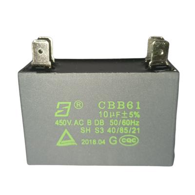 中国 CBB61 450V 10UF エアコン コンデンサ Bクラスストレートラグ S3 50 / 60HZ 販売のため