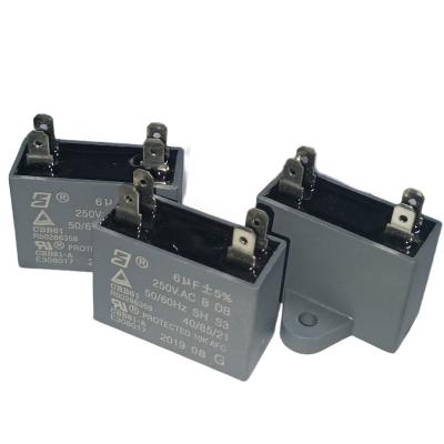 China CBB61 250V 6.0UF S3 Ventilator Explosionssicherer Kondensator Selbstdeckung B-Klasse RoHS zu verkaufen