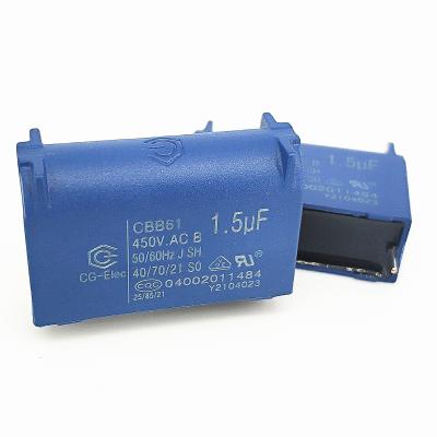 中国 CBB61 エアコン ファン コンデンサ 450V 1.5UF AC スタートフィルム コンデンサ 販売のため