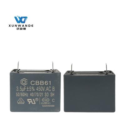 China CBB61 450V 3.5UF Terminal Type Capacitor Self Healing Ac Motor Start Capacitor for sale