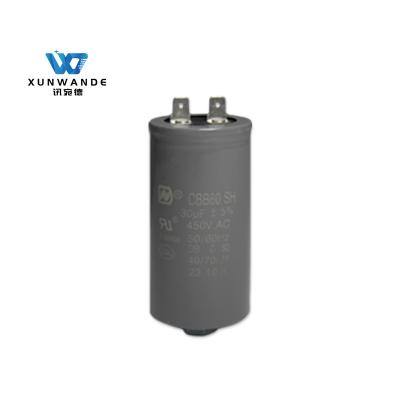 China Einphasenwasserpumpenmotor Kondensator CBB60 450V 30mfd mit Schraube zwei Schnellanschlussterminals zu verkaufen