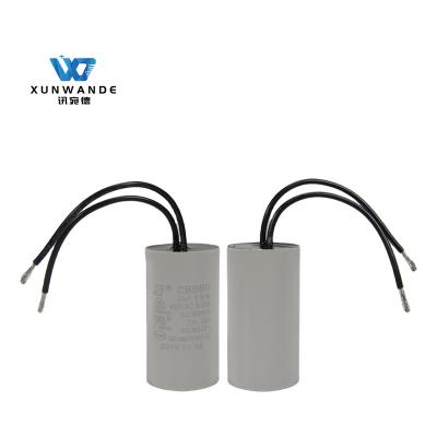 China CBB60 450V 5.0UF Polyester Film Capacitor 100 Wires 40 / 85/ 21 Running Capacitor for sale