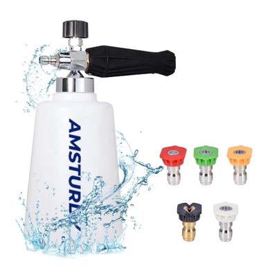 China AMSTURDY FCK02N Car Wash Soap Dispenser Quick Release Adjustable Pressure Snow Foam Cannon Spray Hi With 5 Nozzle Tips for sale