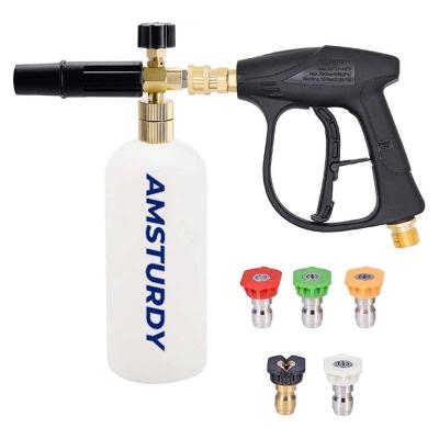 China AMSTURDY FCK06 Car Wash Top Pressure Seal Soap Power Seal Car Snow Foam Cannon Rated Kit With Gun Nozzle Tips for sale