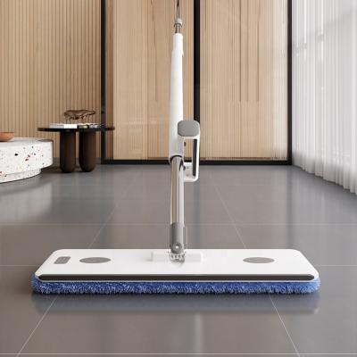 China Sustainable Household Floor Cleaning System Flexible Rotating Hand Free Dry Wet Dual-use Microfiber Flat Mop for sale