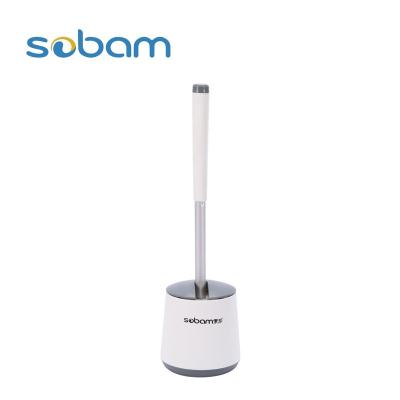 China Sustainable Head Toilet Brush Quick Drain Cleaning Tool Brush Bathroom Accessories Sobam High Grade Silicone Custom Logo Sustainable Nylon for sale