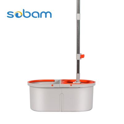 China Sustainable Magic rotating mop 360 household mop with microfiber mop head and stainless steel torsion bar for sale