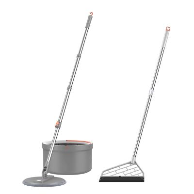 China Sustainable Cleaning Wash Flat Mop and Bucket Set Squeeze Mop Bucket for Flooring Cleaning for sale