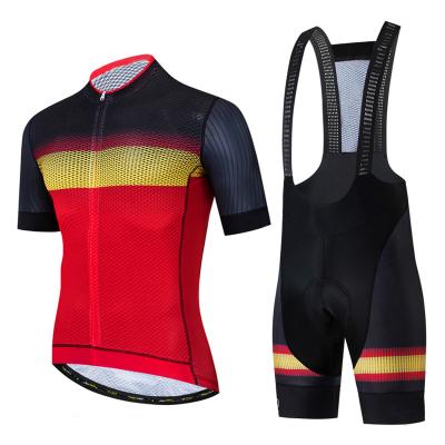 China 2021 New Breathable Cloth Antibacterial Jersey Sleeve Cycling Short Road Mtb Cycling Kit Gel Pad Bib for sale