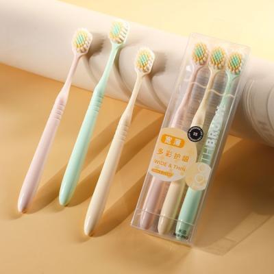 China Home PVC box soft bristle wide brush head adult toothbrush for sale