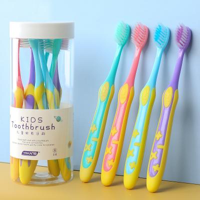 China Barrel 8pcs/barrel quality soft bristles travel portable toothbrush for children for sale