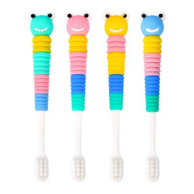 China Home Little Frog Quality manual silicone custom eco kids soft bristles toothbrush custom logo oem for sale