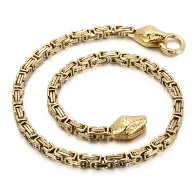 China High Quality Kalen Personalized Creative Snake Necklaces Gold Filled Long Chain Mens Stainless Steel Jewelry Statement Locomotive Necklace for sale