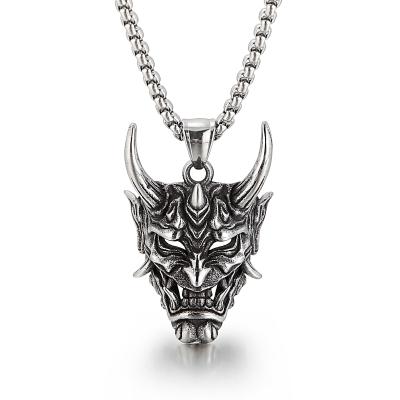 China KALEN punk bossy skull demon horn pendants men stainless steel jewelry punk pendant for sale