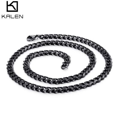 China Fashionable KALEN 600*7mm Vintage Black Restrictor Chain Necklace For Men for sale